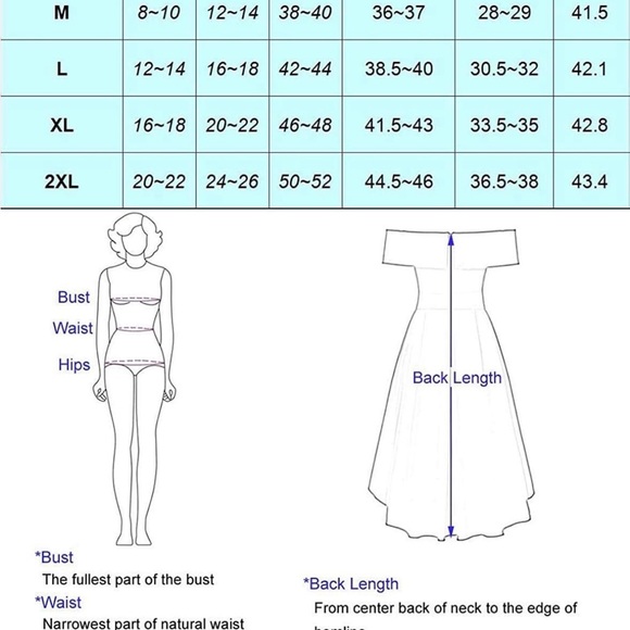 JASAMBAC Women's Off Shoulder High Low A Line Wedding Guest Party Cocktail Dress - Picture 3 of 4